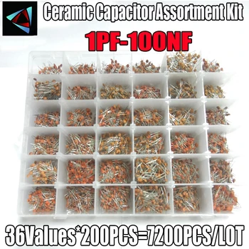 1PF-100nF Ceramic Capacitor Assortment Kit 10PF 22PF 33PF 47PF 100PF 330PF 470PF 1NF 10NF 47NF 50V Capacitors Set