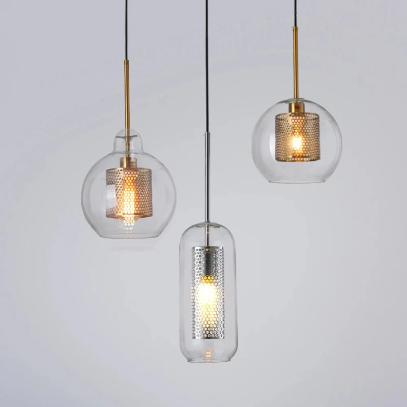 

Винтажная стеклянная люстра в индустриальном стиле, креативная гостиная, спальня, лофт, ресторан, свет, роскошный бар, отель