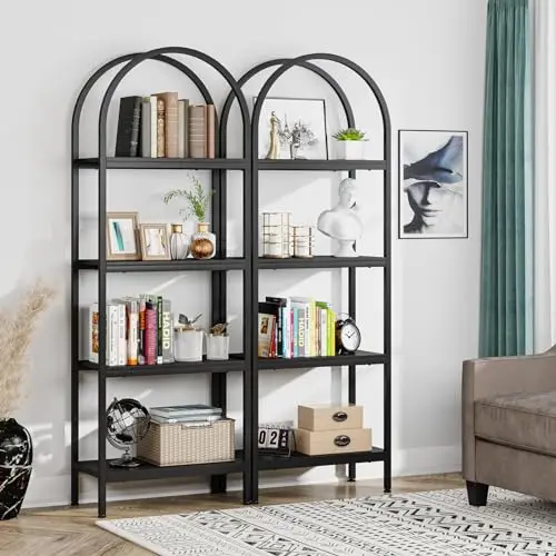 4-Tier Open Bookshelf Set of 2, 70.8
