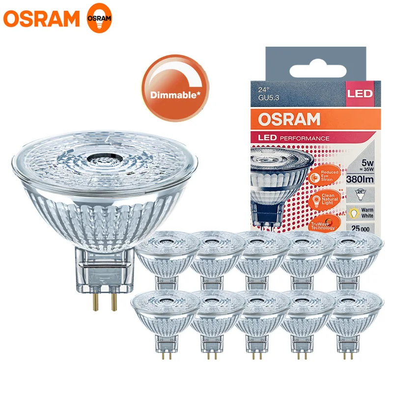 OSRAM LED PERFORMANCE MR16 35 24° 36° 5W 12V GU5.3 Dimmable 927 2700K Warm White Low-voltage Reflector Lamp House Room Bulb