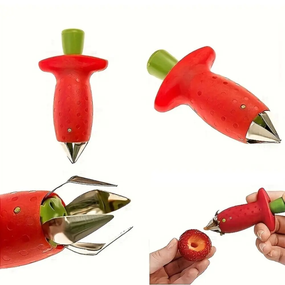 Stainless Steel Strawberry Huller Creative Design Pineapple Fruit Stem Remover Stalk Corers Stem Removal Device Kitchen Use view 3