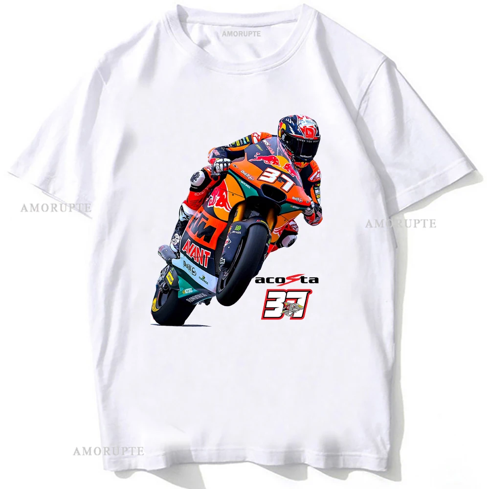 Pedro Acosta 37 rekin GP Riding t-shirt nowy męski z krótkim rękawem sportowy chłopiec na co dzień białe topy wspinaczka górska motocyklista koszulki