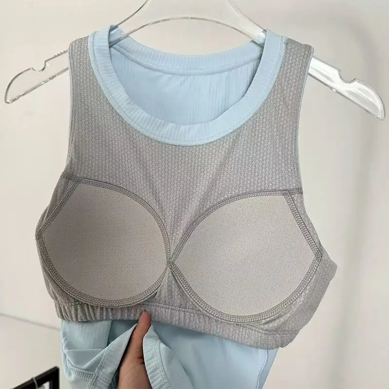 

Yoga Vest Outerwear Fitness Bra Top Women's New Summer High-Intensity Sports Bra Women's Shockproof Running Push-Up