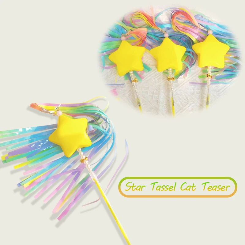 

1PCS Cat Teaser Wand Cats Interactive Tassels Stick Pet Supplies Stick Toy With tassels Pet Supplies Cat Accessory