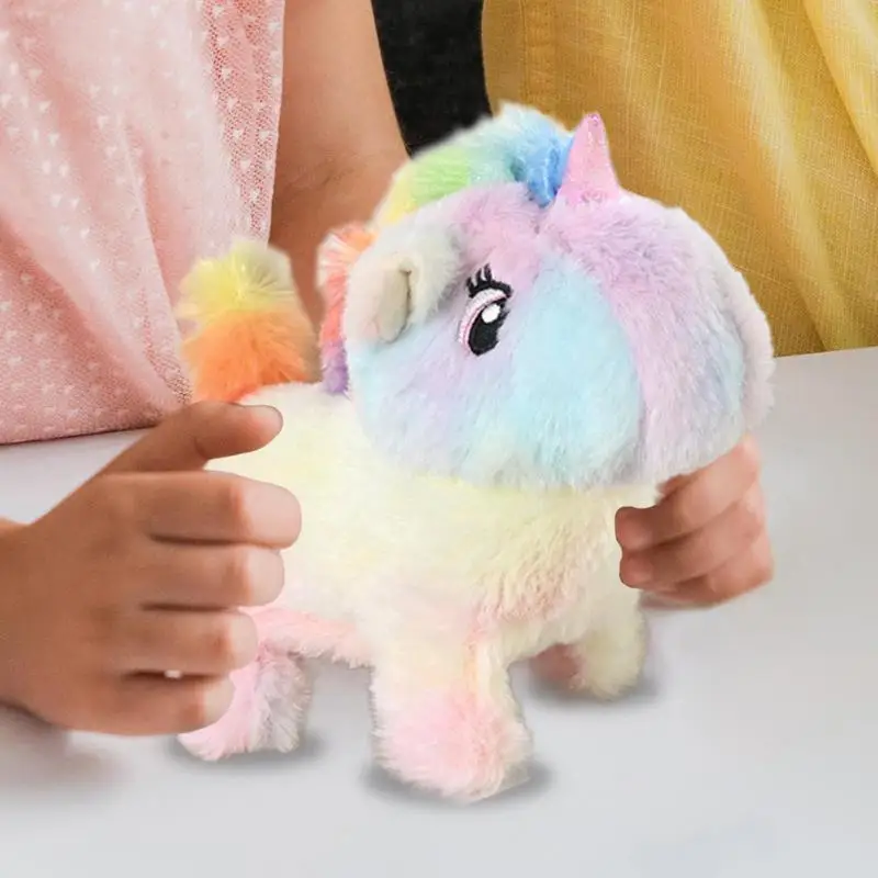 Peluche en forme d'animal mignon pour enfant, jouet électrique coule de dessin animé, jeu de simulation