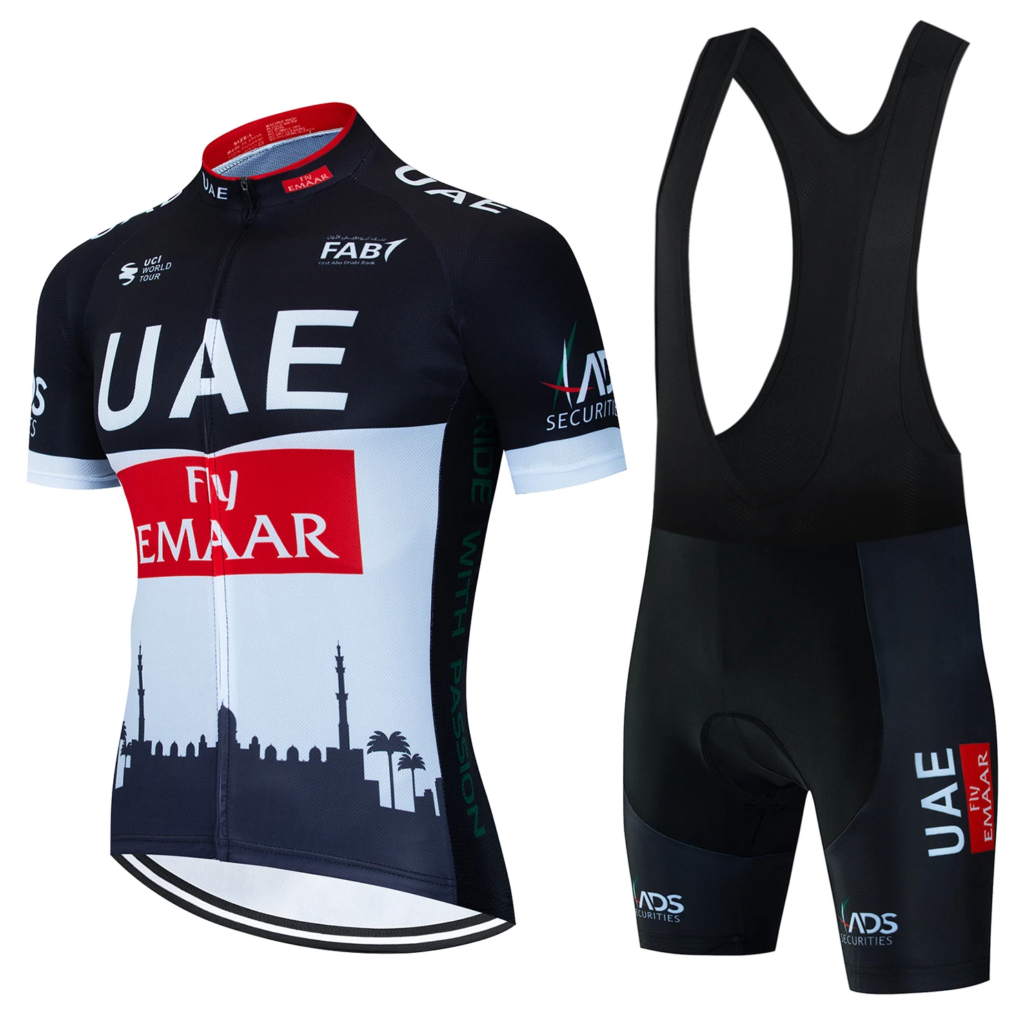 

2023 NEW UAE Summer Cycling Jersey Sets Men's Bicycle Short Sleeve Cycling Clothing Bike maillot Cycling Jersey + Bib Shorts