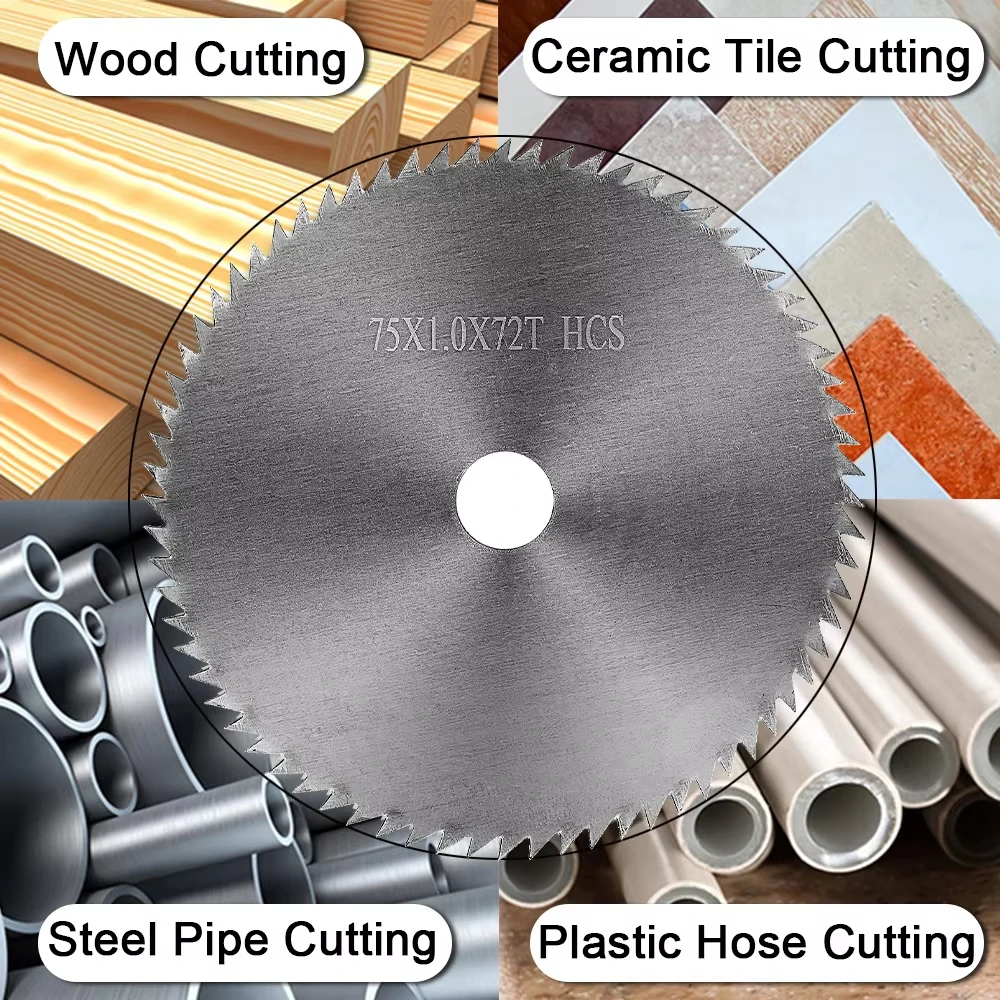 Rafford 75mm Wood Plastic Cutting Saw Blade 3 Inch 72T Circular Cutting Blade Carbide Saw Blade for Woodworking DIY Power Tool