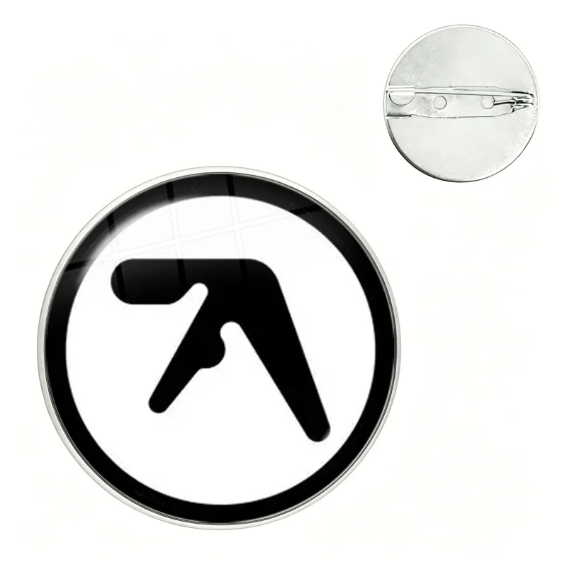 Punk Aphex Twin Logo Glass Pin Funny Hip Hop Rock Band Brooch Badge Bag Coat Accessories Decor Fans Collect Creative Gifts