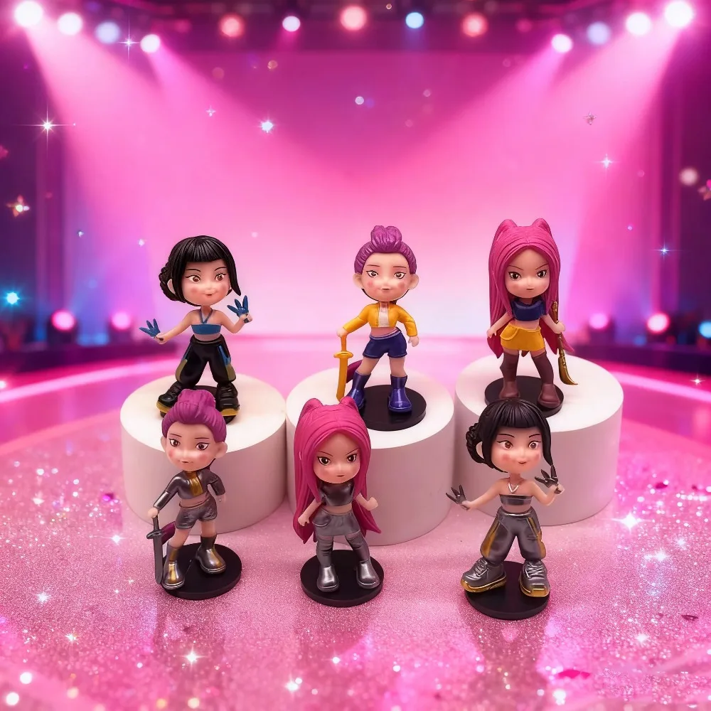 6 pz/set Kpop Demon Hunters Figura Giocattolo Del Fumetto Rumi/Mira/Zoey Action Figure PVC Decorazione Del Desktop Modello Bambola Giocattolo Ventole Regalo