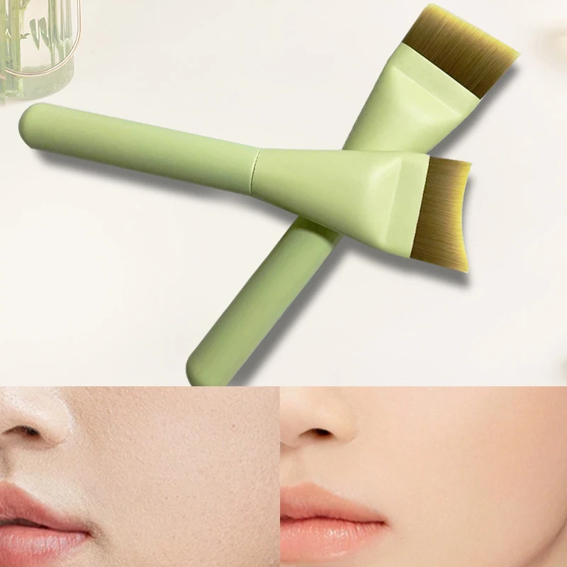 Pincel de base crescente ultrafino, leve, pincel de contorno facial, cabo verde, ferramenta de creme de base mista