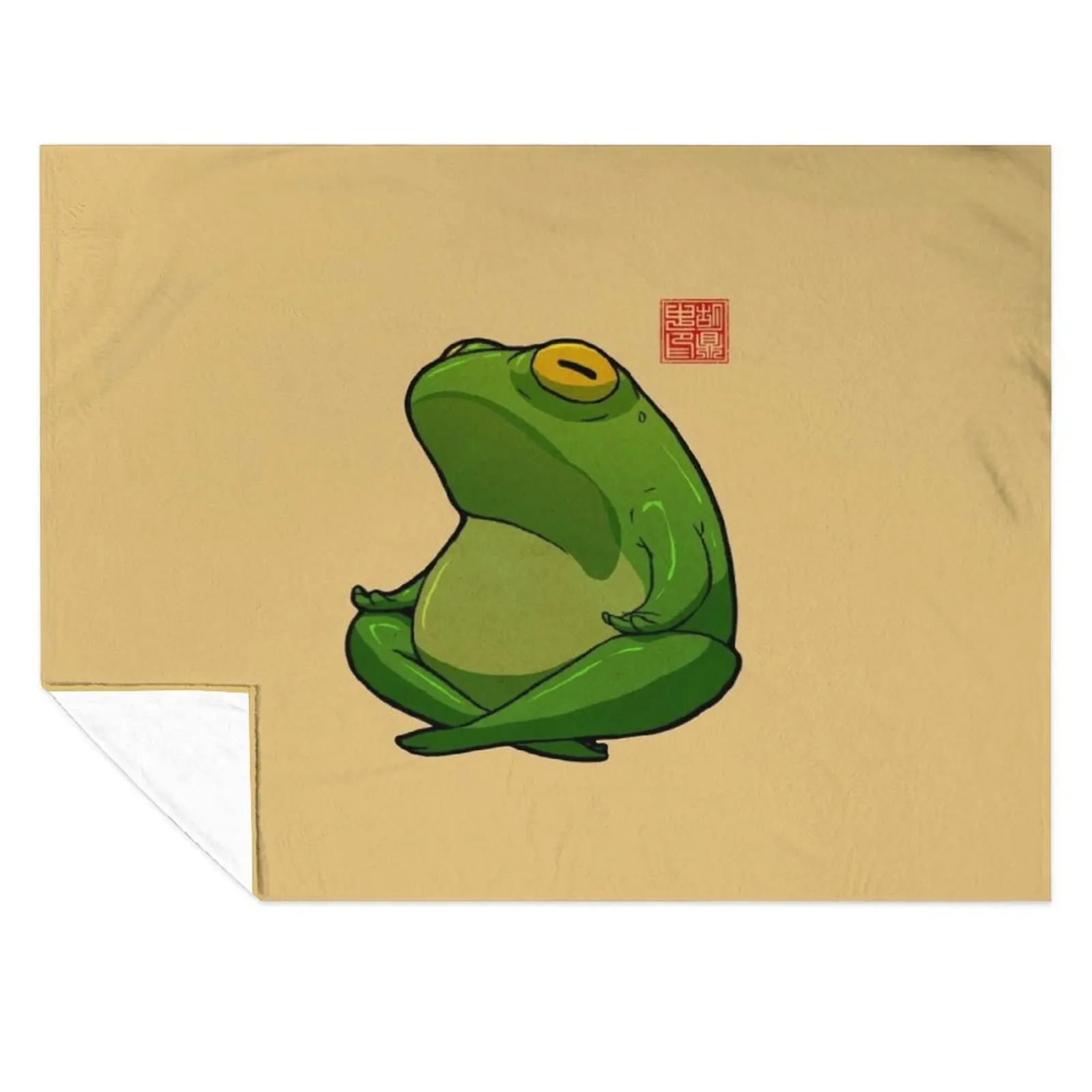 

Yoga Frog Cross Legged Pose Throw Blanket warm winter warm for winter Flannel Fabric Decorative Sofa Blankets