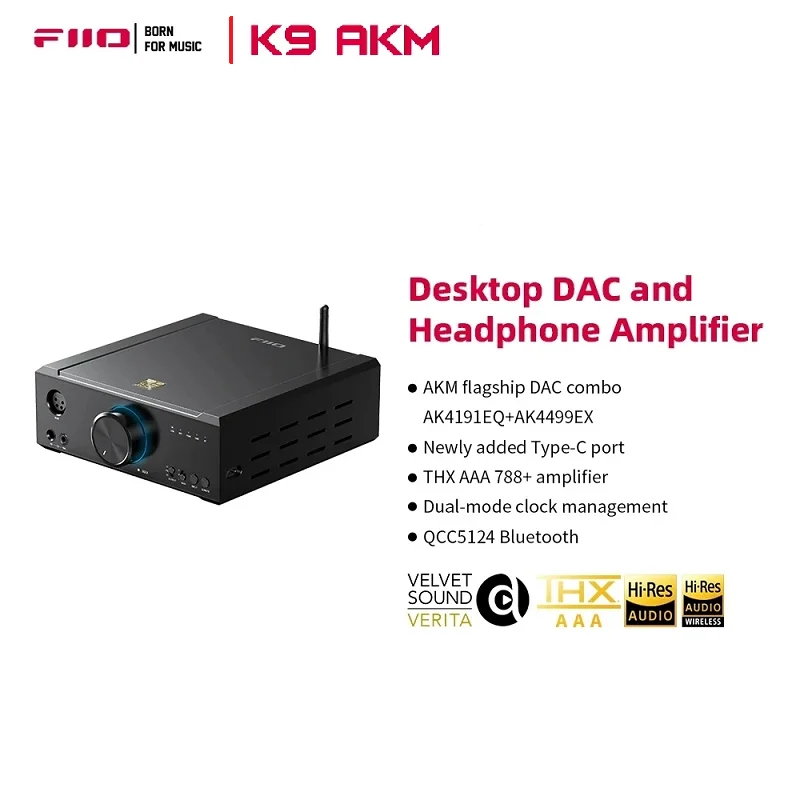 FiiO K9 AKM Desktop DAC AMP Headphone Amplifier AK4191EQ AK4499EX chips THX AAA 788+ Bluetooth LDAC PCM768 DSD512 for PC/Phone