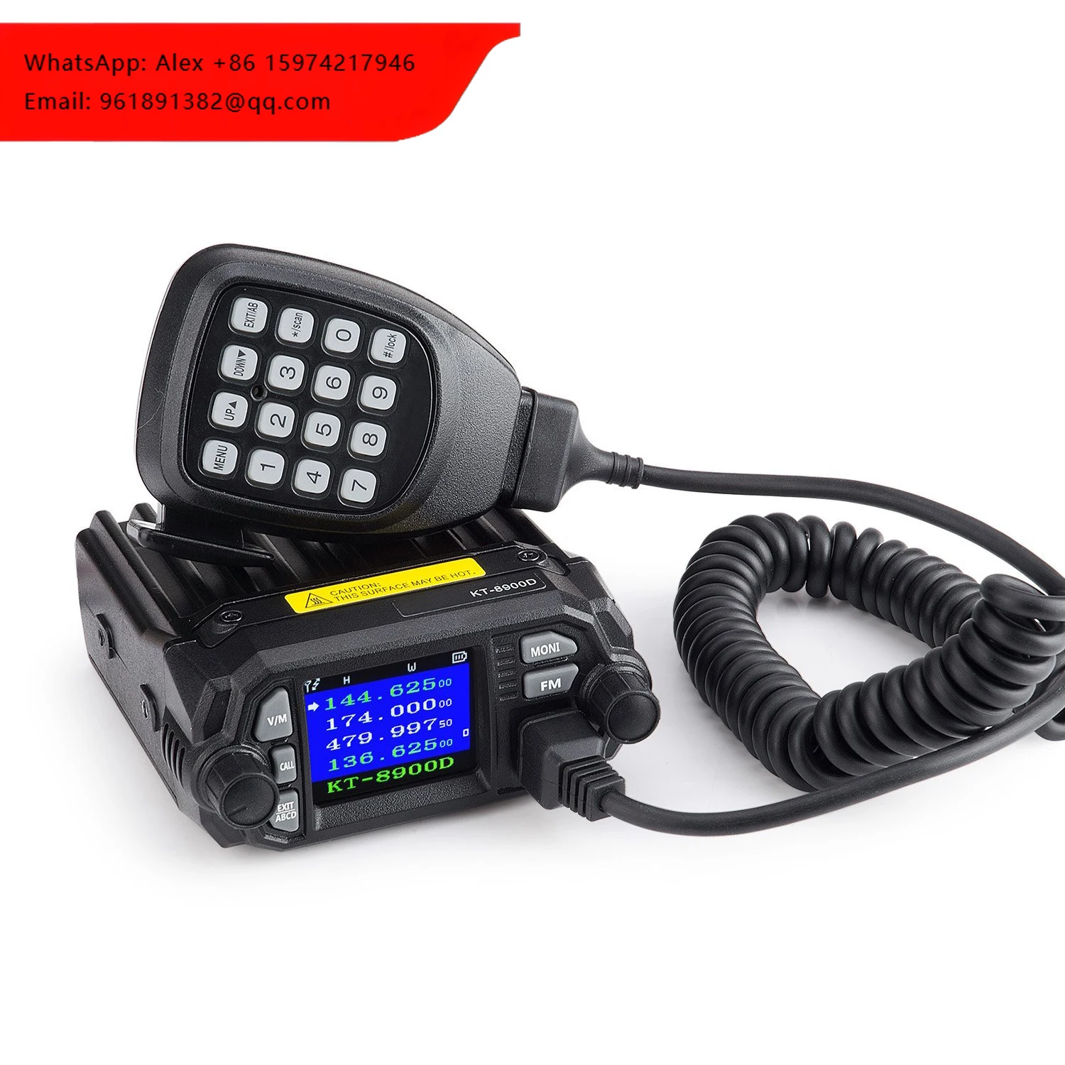 

Walkie Talkie Small Dual Band Radio 25w Large LCD Display KT-8900D