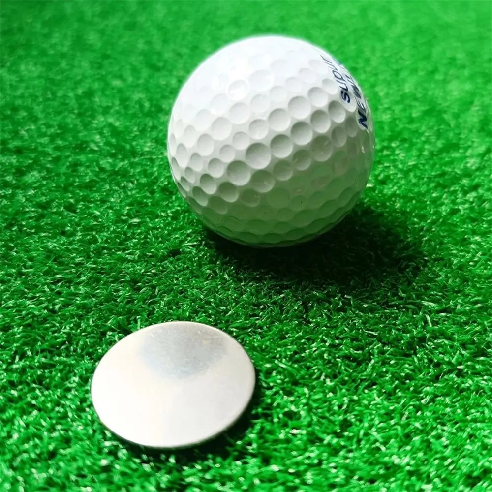Golf Training Aids 25mm Silver Metal Golf Ball Markers Golfs Balls Position Markers Golf Visor Cap Clips Golf Hat Clip