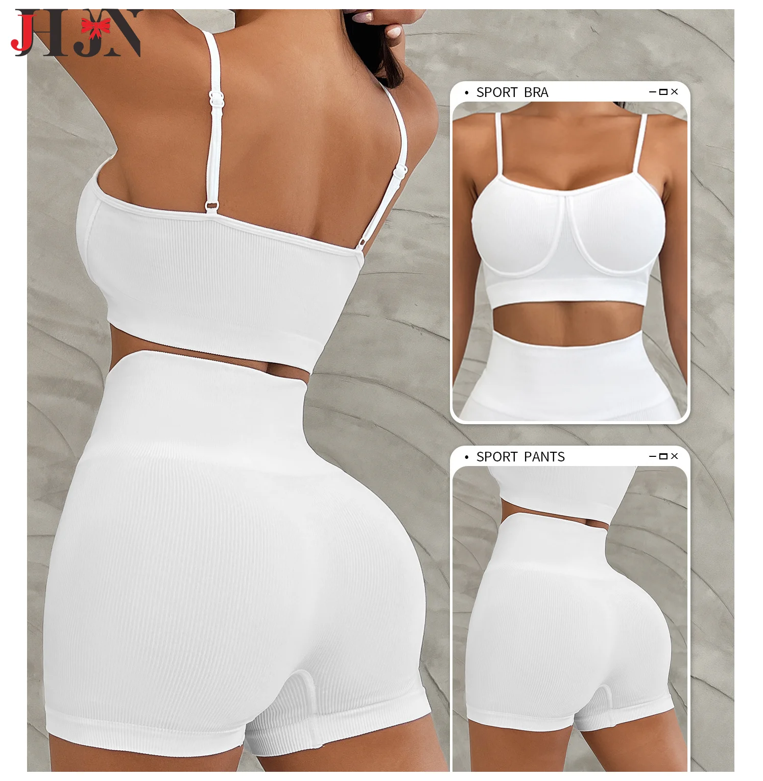 

JHJN 2-Piece Set Peach Yoga Girl Naked Feeling Beautiful Back Sports Bra Bodybuilding High Elasticity Athletic Wear Luxury Brand