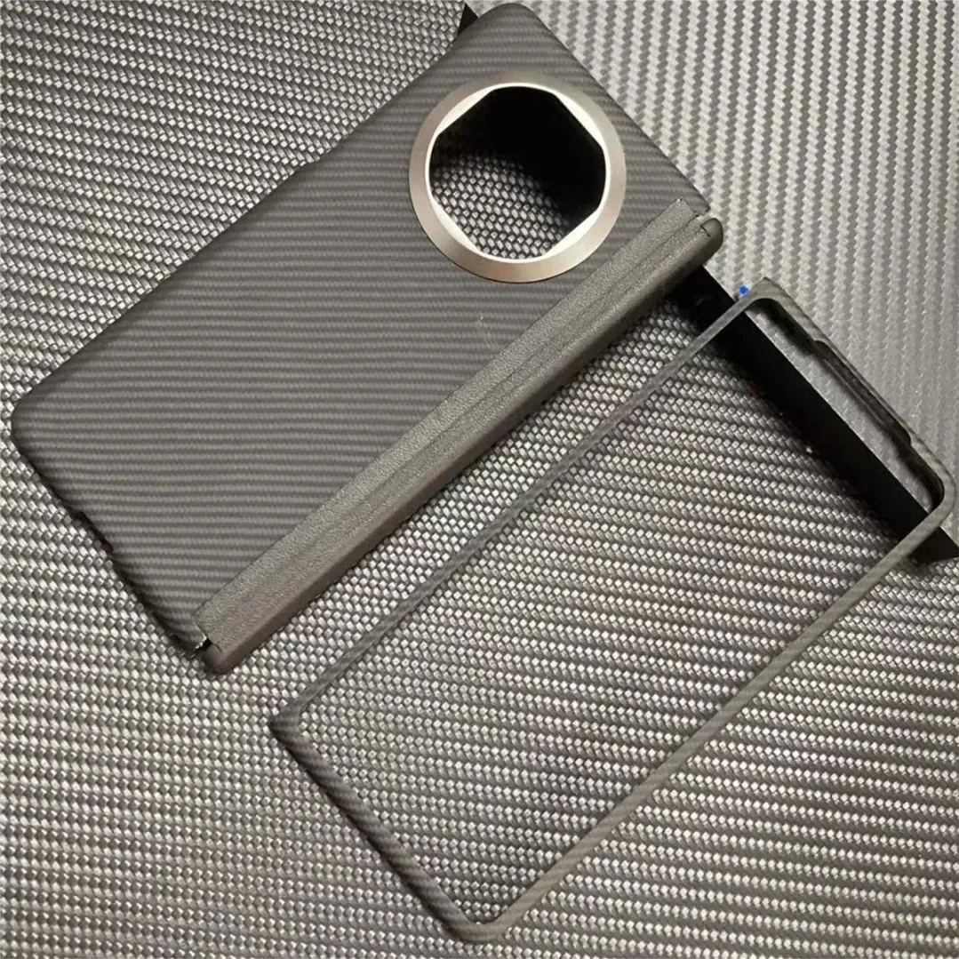 Genuine Aramid Fiber Matte Carbon Fiber Magsafe Case For Huawei Mate X5 X3 Axis Hinge Bulletproof Armor Back Cover Front Bumper