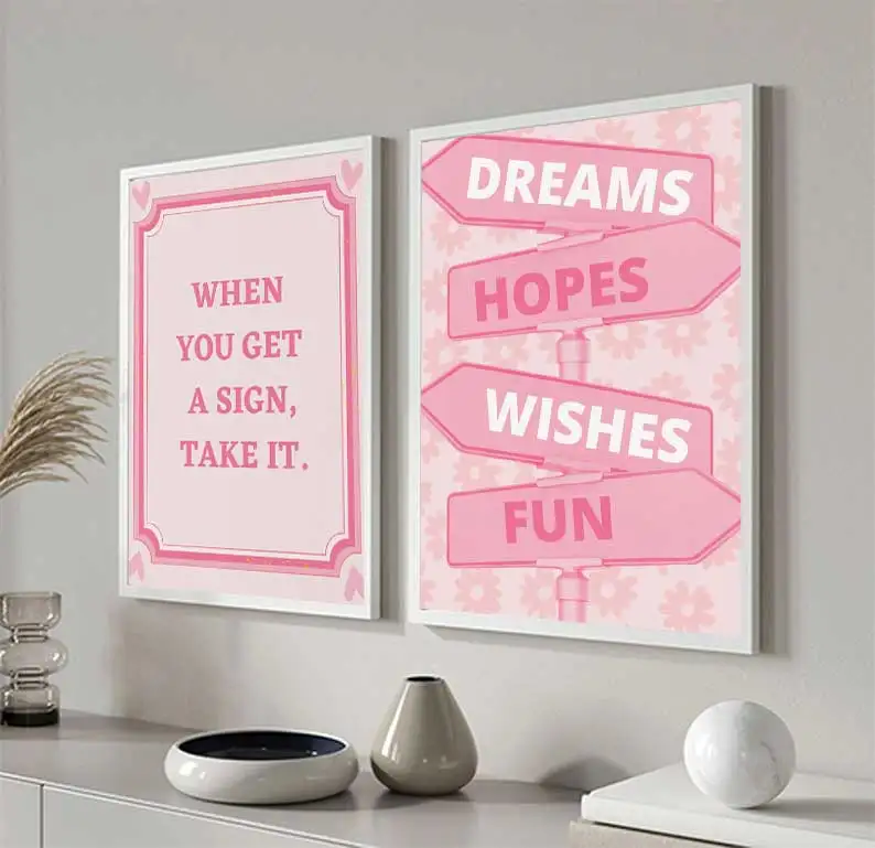 Pink Cream Ace Lucky Wall Art Canvas Painting Nordic Posters and Living Room Decoration Printing Wall Images