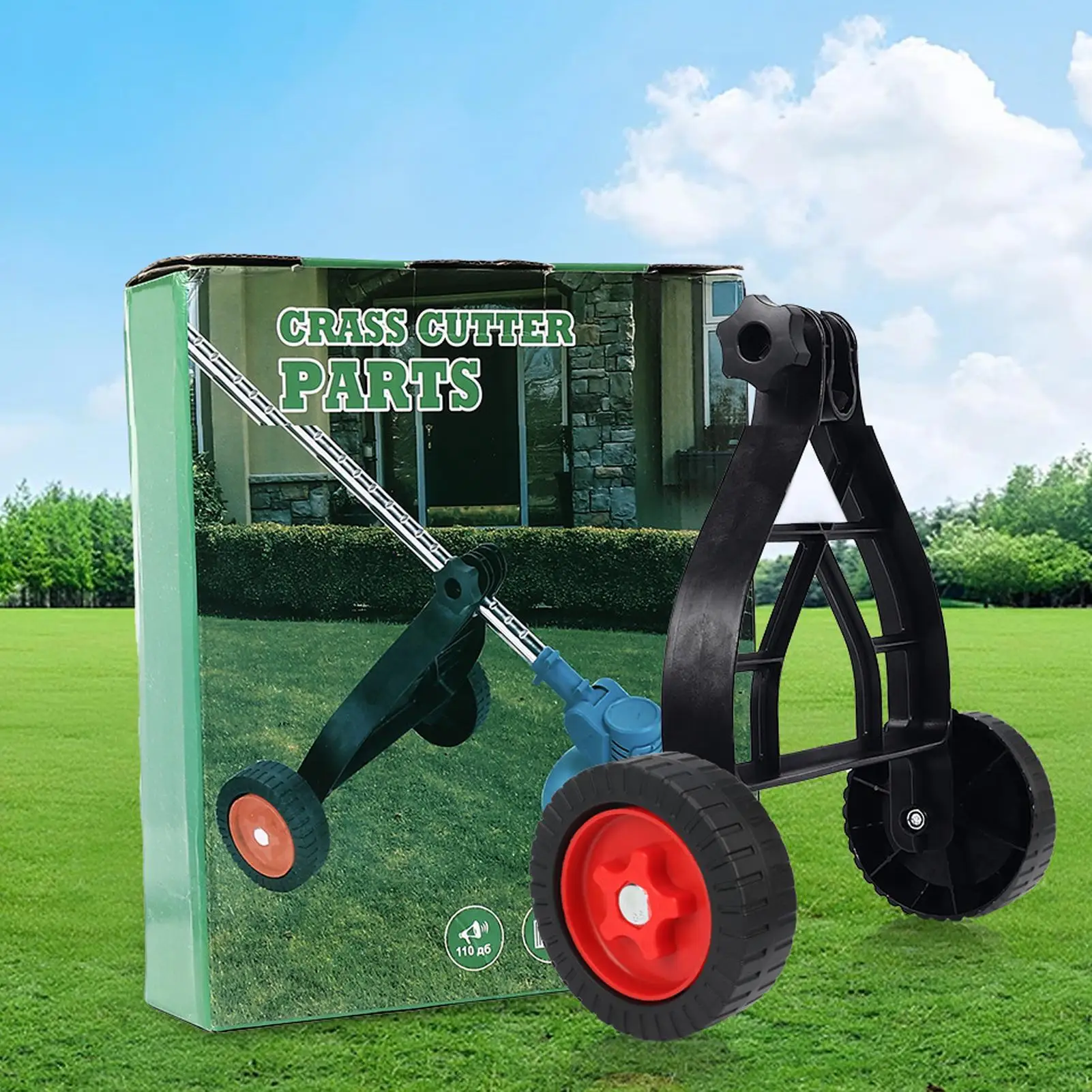 Adjustable String Trimmer Support Wheels Push Lawn Mower Stand Auxiliary Wheels Universal Lawn Mower Replacement Tool Accessory