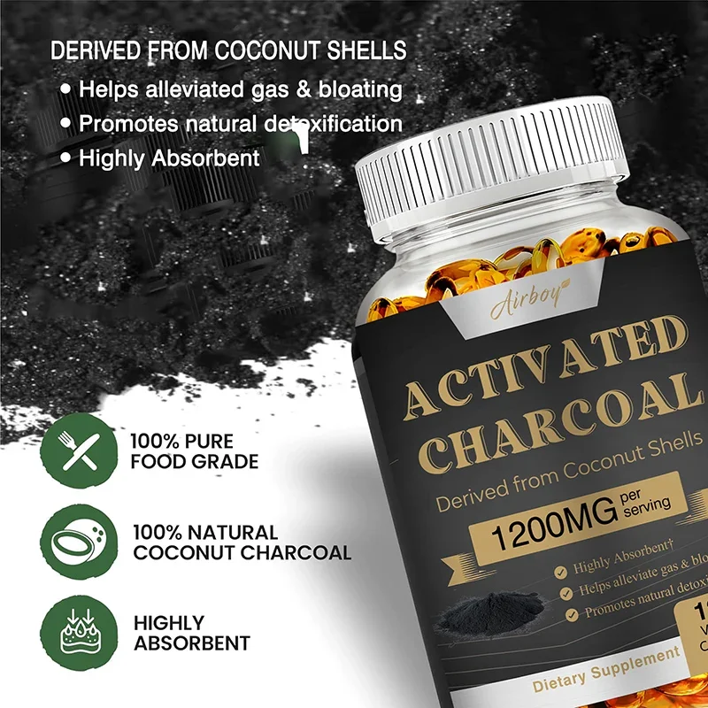 Activated Charcoal - Colon Cleansing Detoxifier, Supports Normal Bowel Function, Relieves Bloating, Speeds Up Metabolism