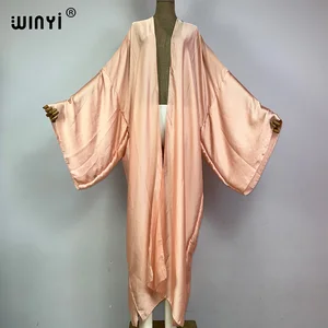 Winyi-Kimono Beach Wear für Frauen, elegante Kaftaner, Cover, komfortable Kleidung, Urlaubskleidung, Monochrom, Boho 12 Hauptverkäufe Chic Beach Ausfahrt - №9