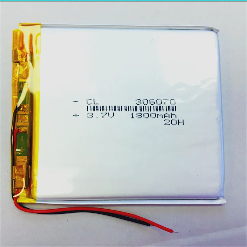 Spare for 3.7V Li‑Polymer Battery 306070 1800mAh Car DVR MP4 MP5 Repeater
