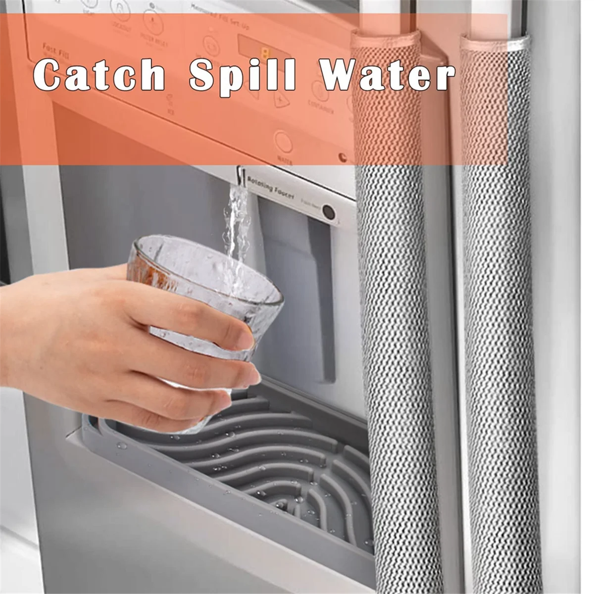 

2Pcs Refrigerator Drip Catcher Tray Mini Fridge Drip Tray Protects Ice and Water Dispenser Pan Fridge Spills Water Pad
