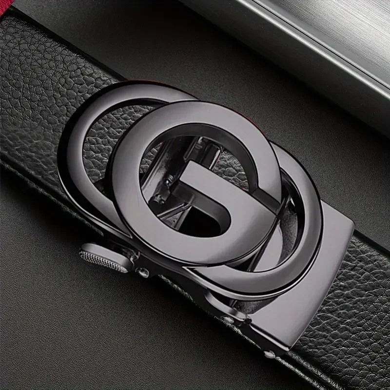 Men belt Leather Belt Metal Alloy Automatic Buckle Brand Luxury Design Waist Belts for Men Strap Male