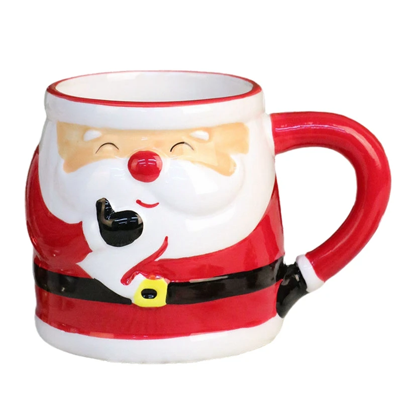 

SEWS-Santa Claus Cup Ceramic Cup Gift Box Cartoon 3D Hand-Painted Gift Creative Mug Christmas Holiday Gift
