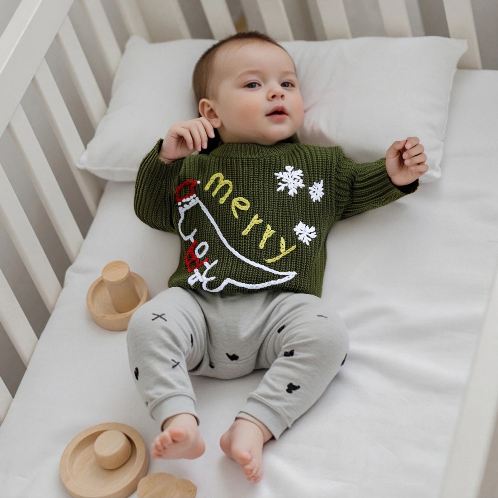 

Kids Boys Christmas Sweater, Long Sleeve Crew Neck Dinosaur Warm Pullover Sweater Winter Clothes