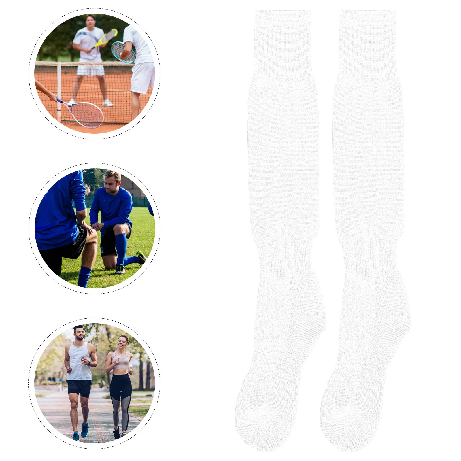 

2 пары спортивных носков до колена для взрослых, быстросохнущие, легкие, для футбола, бейсбола, софтбола