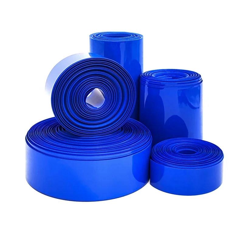 1/2/3/4/5/10M Blue PVC Heat Shrink Tube Width 30mm~280mm Insulation Moisture Dust Proof18650 Lipo Battery Pack Cable Sleeve