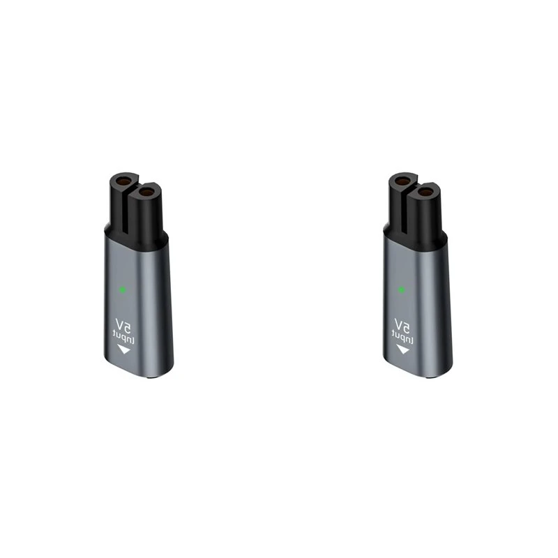 B46C 2X 5V Type-C Shaver Adapter Charger Converter For Philips One Blade QP2724 QP2834 QP4530 QP1924 QP1324 Shaver Grey