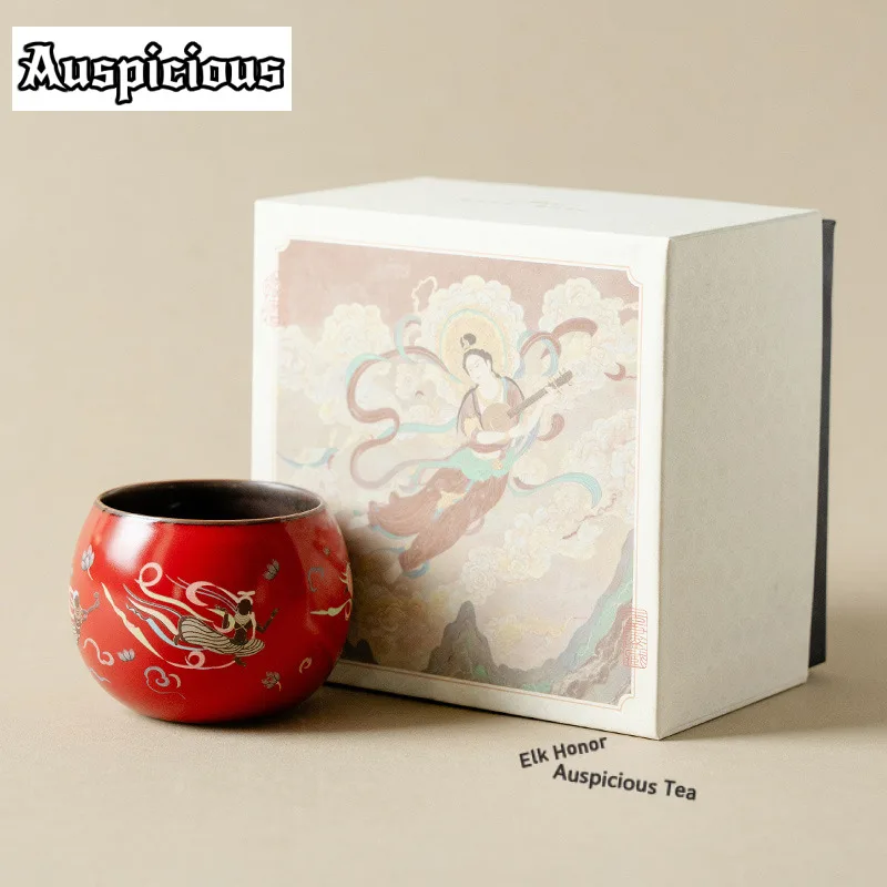 150ml Dunhuang Flying Goddess Arhat Teacup Zen Tea Bowl Sample Cup Tea-tasting Meditation Cup Jianzhan Master Cups Tea Ceremony