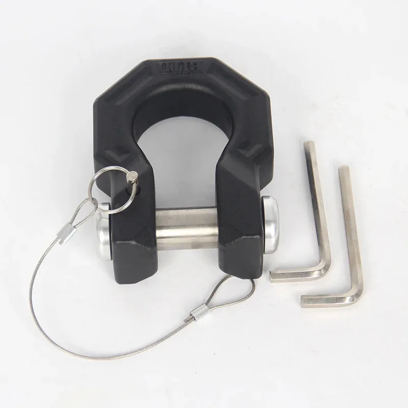 Black 7075 Aluminum Alloy Forged Trailer Hitch Bow Shackle U-hook Tow Hook Refit Partsl Off-road Car Accessoriesow