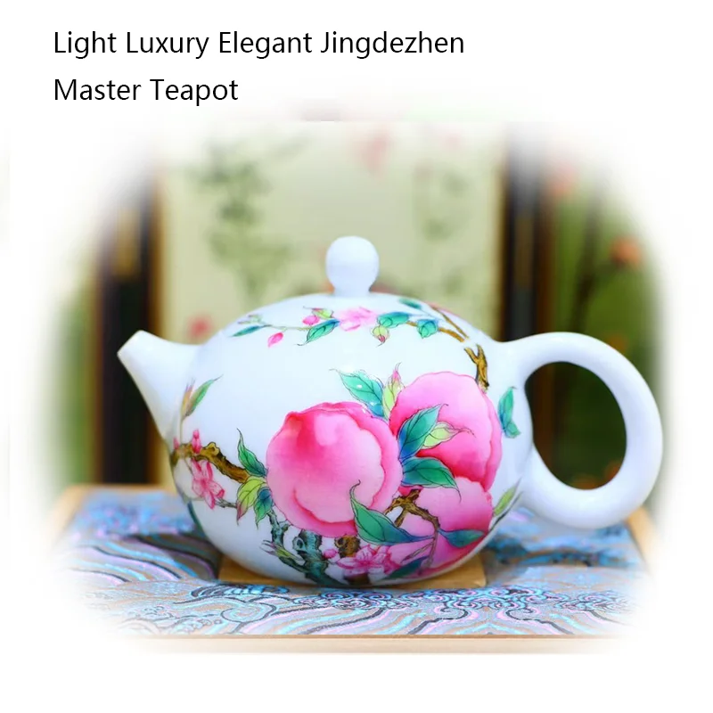 Jingdezhen Master Teapot Light Luxury Elegant Ceramic Handmade Porcelain Tea Pot for Home Tea Ware