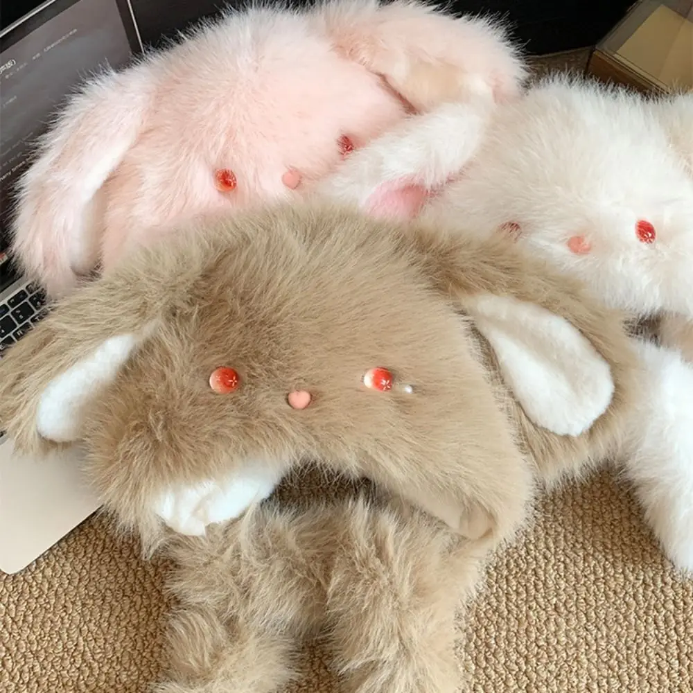 

Anti-cold Winter Plush Hat Little Rabbit Ear Will Move Rabbit Ears Warmer Hat Windproof Cartoon Fluffy Ear Protection Cap