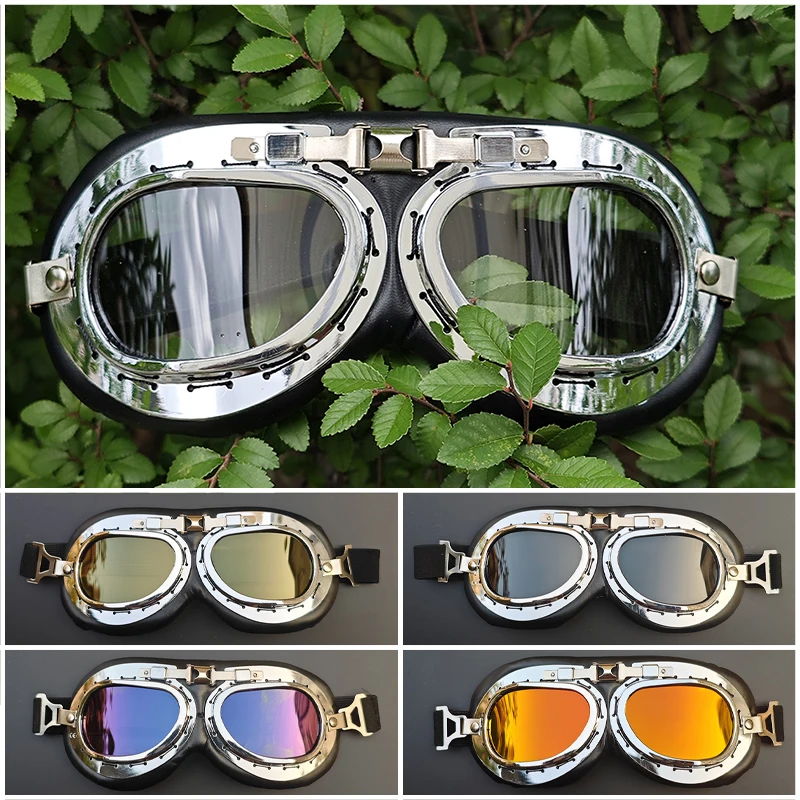 

High-Quality Retro Sunglasses Light Weight Leather Trim Safety Goggles Ideal for Glasses Cycling Outdoor Activities