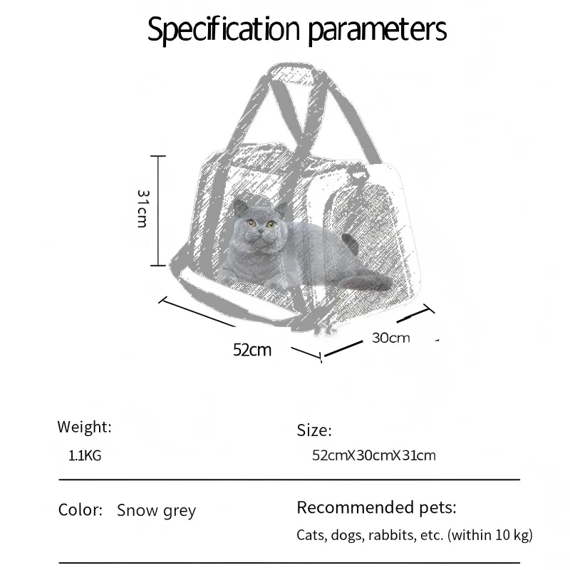 Pet Carrier Portable Breathable Foldable Multifunctional Pet Travel Bag Car Dog Cat Backpack Handheld Shoulder Bag For Outdoor