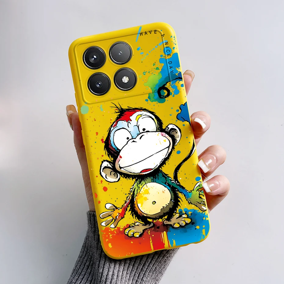 For Xiaomi POCO F6 Pro Case Cute Bear Cartoon Frog Silicone Soft Rubber Camera Protector Case POCO F6 Pro Case POCO F6 Pro Cover