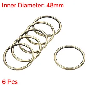 Uxcell โลหะ O แหวน48มม.(1.89 ") ID ความหนา4.8มม.แหวนเหล็กสำหรับฮาร์ดแวร์ DIY อุปกรณ์เสริม Bronze Tone 6Pcs
