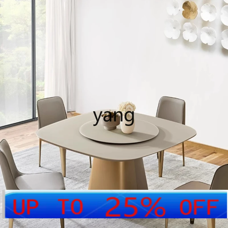 

Lmm minimalist sand tempered glass square dining table high-end dining room table