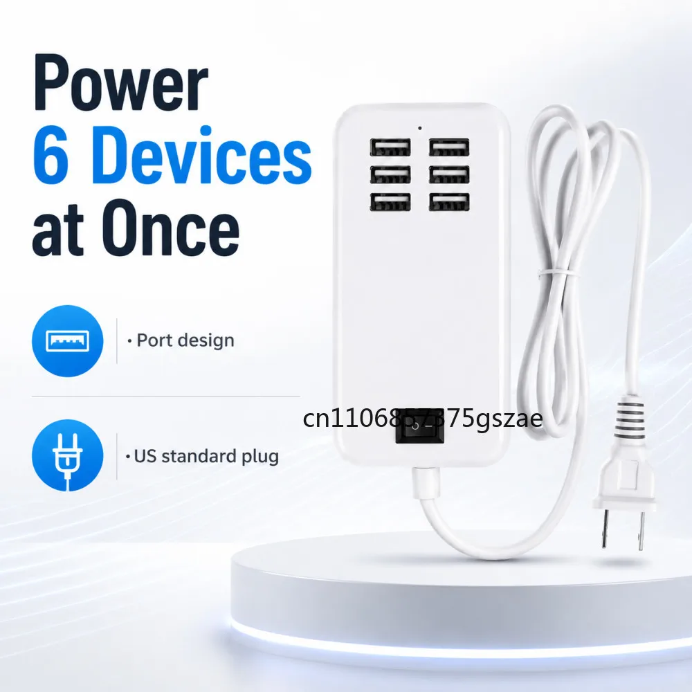 6 Port USB Charger HUB Splitter 5V Desktop USB Wall Travel Charging Station US Plug Power Adapter for iPhone