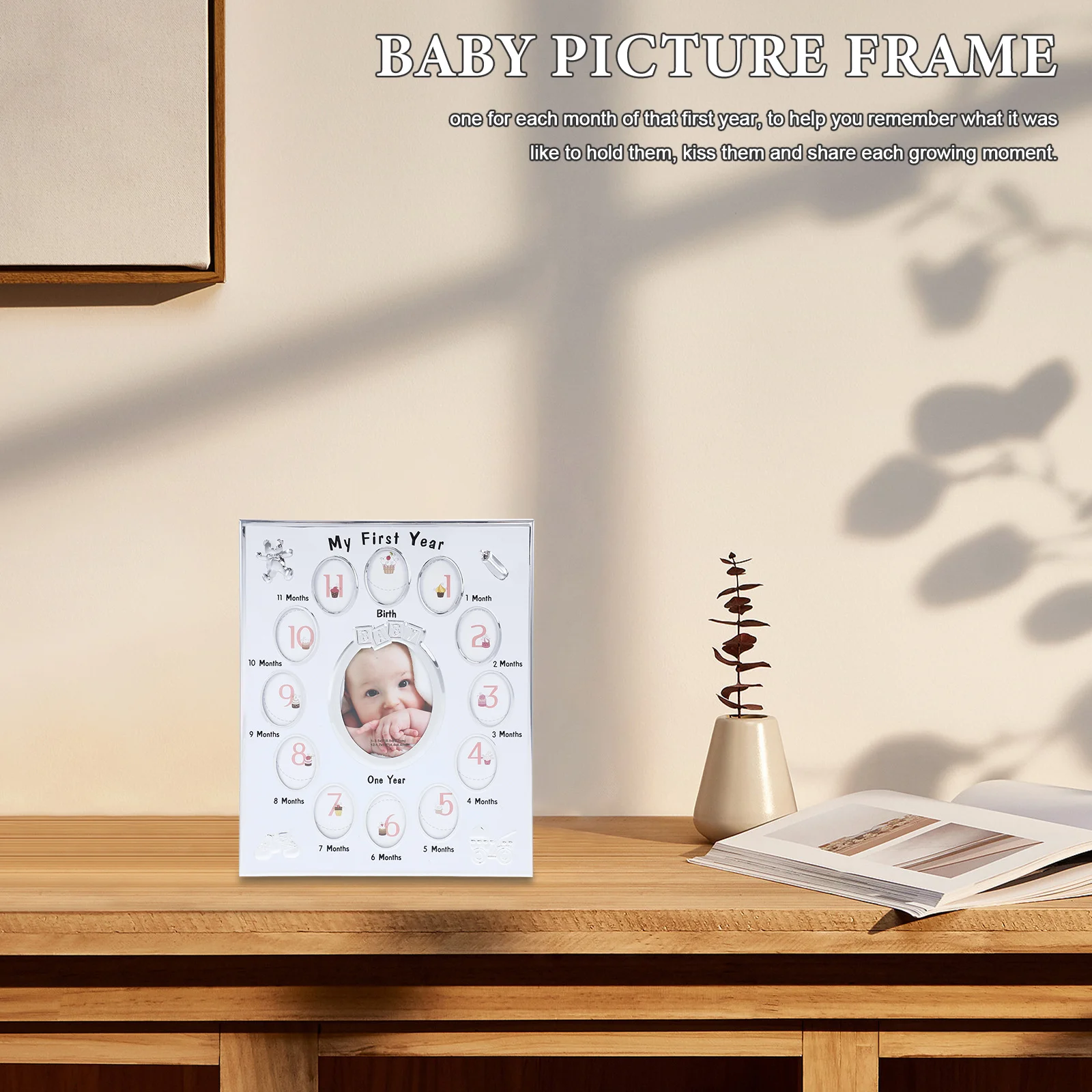 

1 шт., детская фоторамка на 12 месяцев, стойка для записи роста, стеллаж для фотосъемки на память, фоторамка для новорожденных