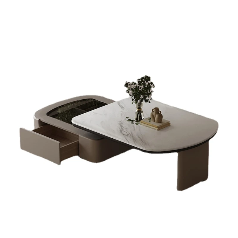 CX Minimalist Rotating Coffee Table Living Room Home High-End Elegant Microlite Coffee Table Simple Modern