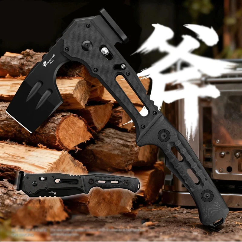 

Outdoor Portable EDC Multifunctional Folding Engineer Short Axe Camping Hiking Car Emergency Window Breaker Tool