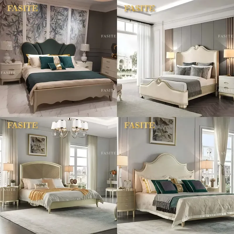 For King Size Solid Wood Bed Frame with Leather Upholstered Headboard Sturdy Wooden Bedroom Furniture Durable Modern Design