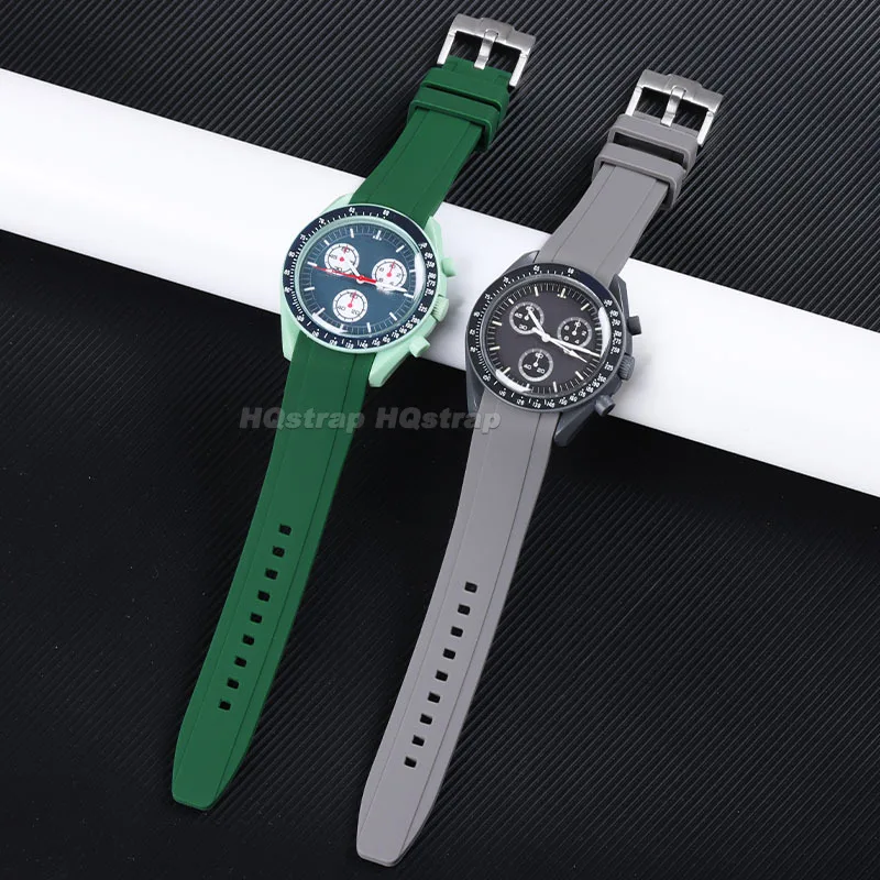 ゴム製時計バンド,湾曲したアークエンド,シリコンストラップ,防水,ソフト,ユニバーサル,オメガ用,ロレックス,スポーツ,20mm, 22mm