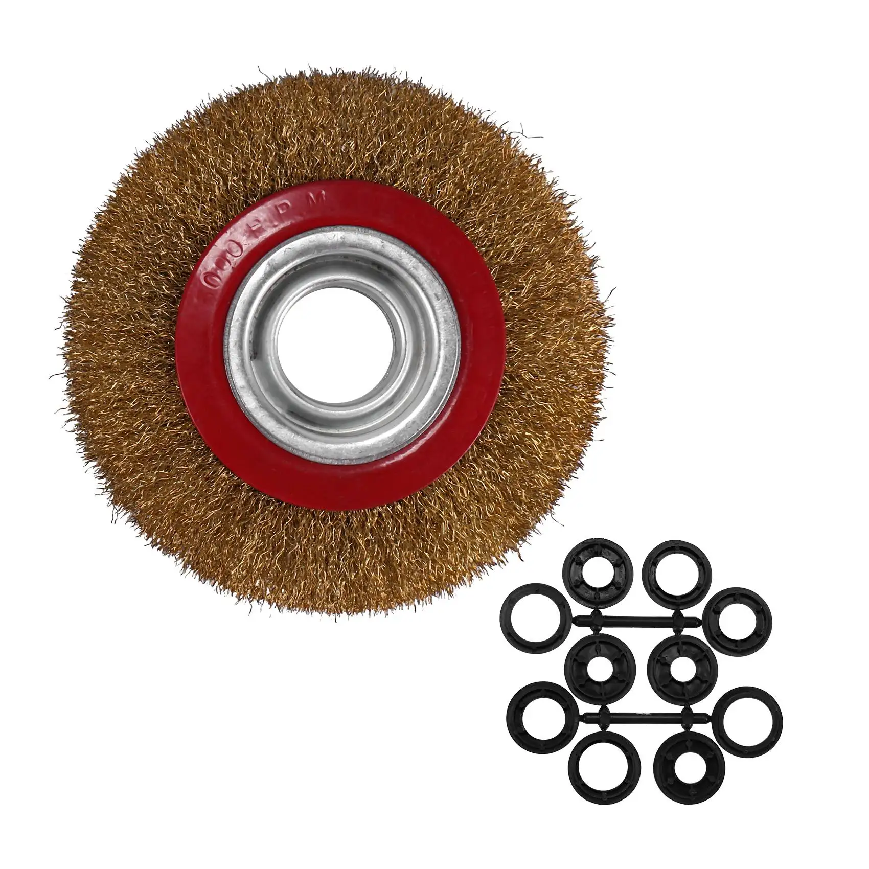 Wire Brush Wheel for Bench Grinder Polish + Reducers Adaptor Rings,6inch 150Mm