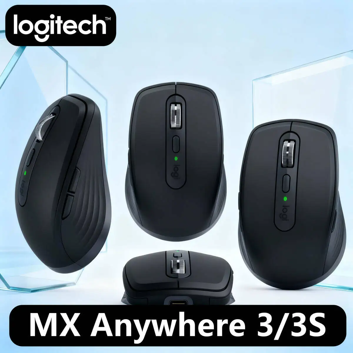 

Беспроводная эргономичная мышь Logitech MX Anywhere 3S, Darkfield 8000 DPI, MagSpeed, Logitech Flow, USB-C, 3 устройства, мультиустройство