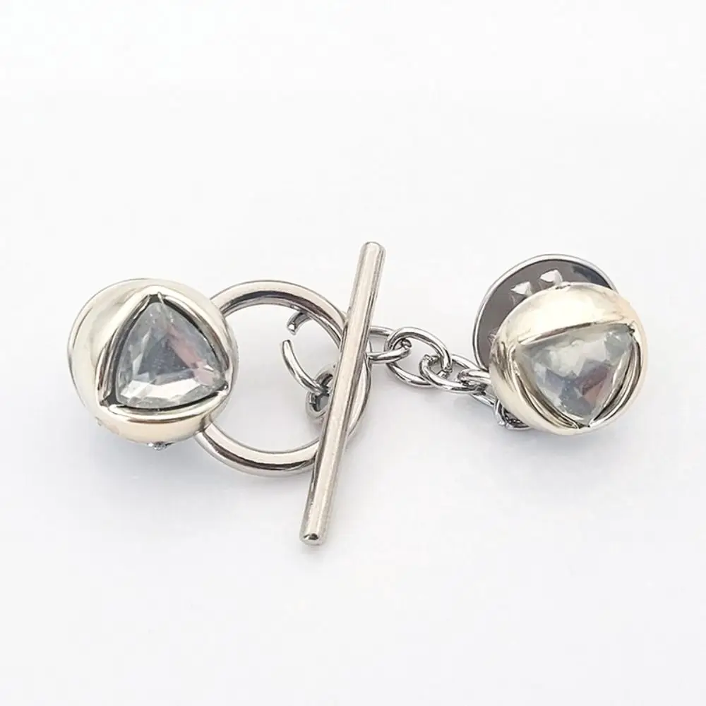 Rabbit Nail-Free Cardigan OT Buckle Triangle Detachable Close Neckline Decorative Brooch Crystal Crown Star Fixed Clothes Pin